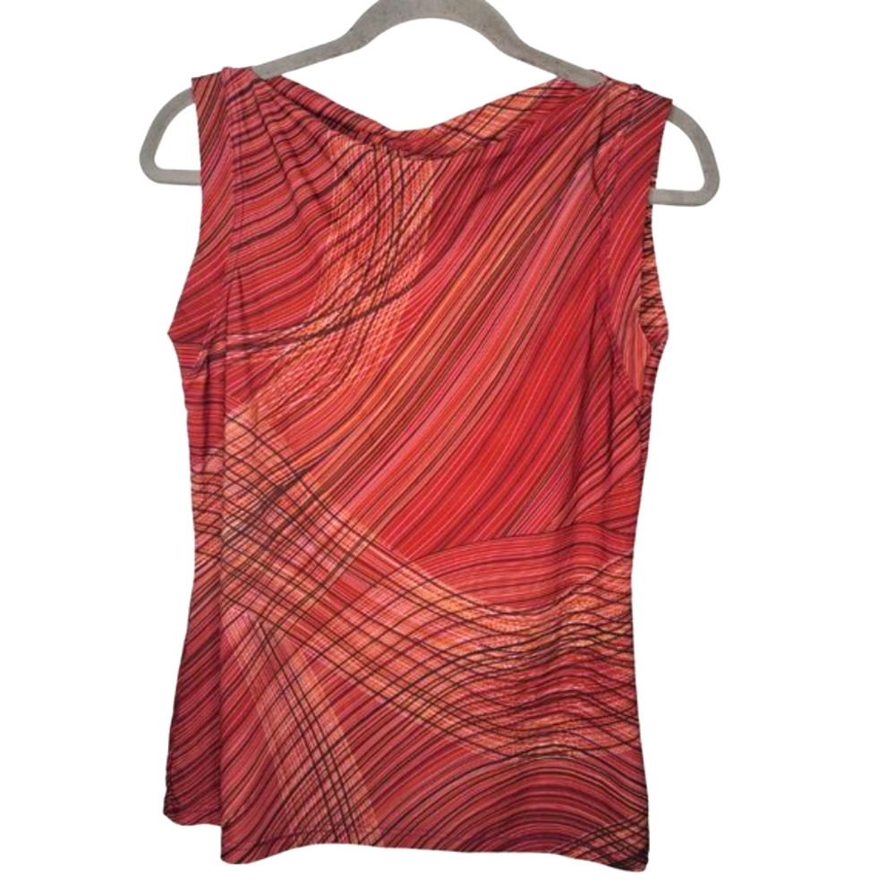 Hennes Red Abstract Swirl Patterned Sleeveless Bl… - image 1